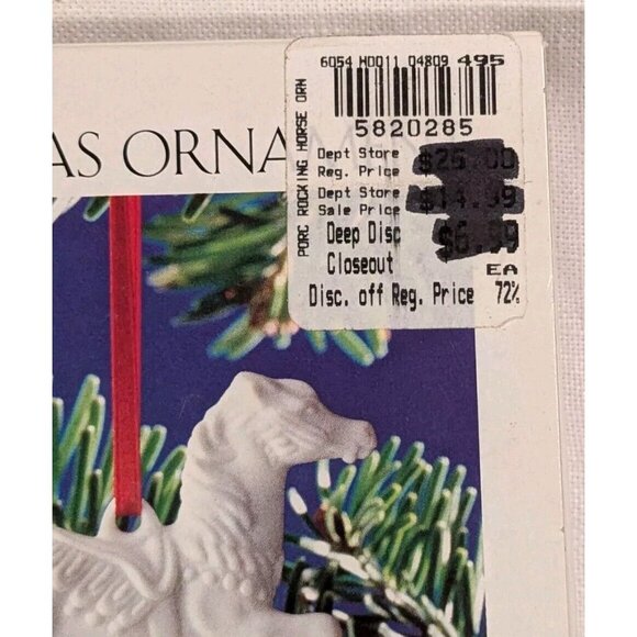 Christmas Ornament Hutschenreuther Horse Rocking Flugel White Biscuit Porcelain - Picture 9 of 14